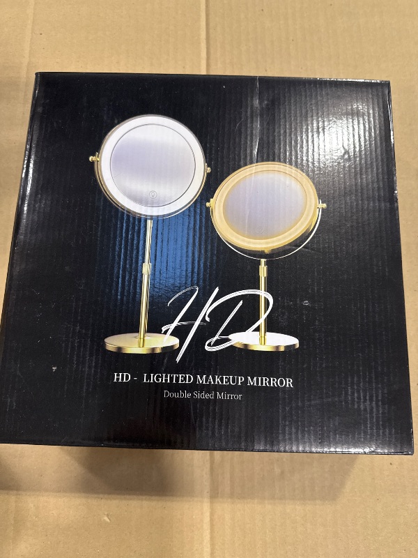 Photo 1 of Lighted Makeup Mirror, 5000 mAh Rechargeable Double Sided Magnifying Vanity Mirror with 3 Colors, 1x/20x, 360° Rotation , Brightness Adjustable lighted mirror with magnification, Antique Bronze