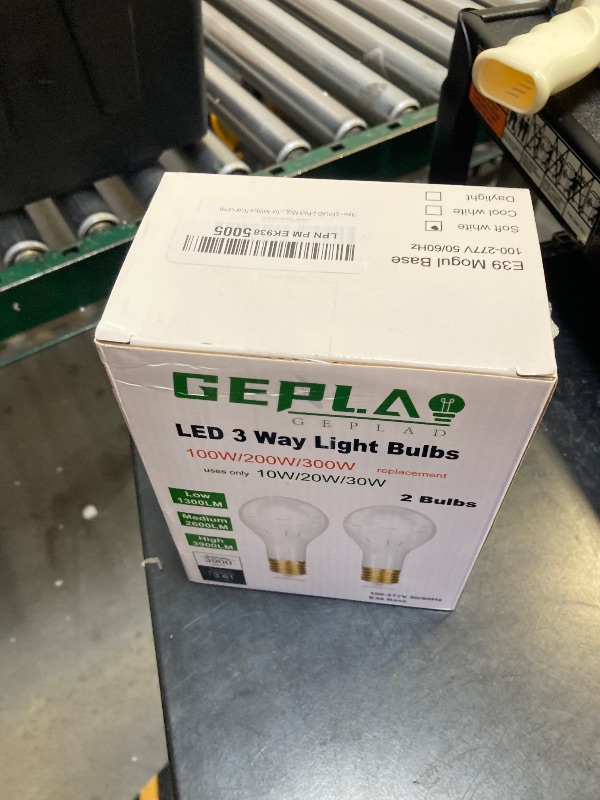 Photo 1 of GEPLAD 2-Pack Mogul Base 3 Way LED Light Bulb, 10/20/30W, 100/200/300 Watt Equivalent, Soft White 3000K, for Antique Floor Lamp
