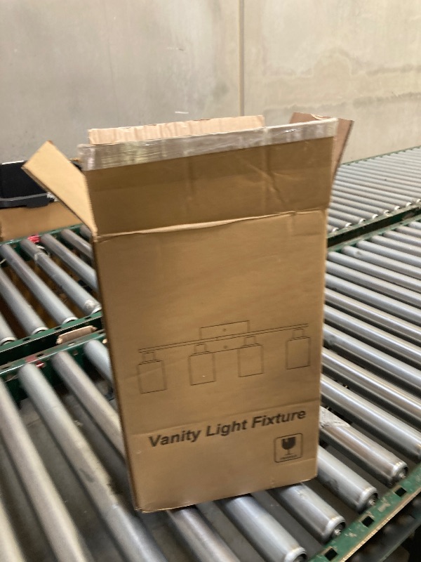 Photo 1 of 4-Light Vanity Light with Milky White Shades, Brushed Nickel Bathroom Lighting Fixtures Over Mirror, Modern Bathroom Wall Lamp for Mirror Living Room Cabinet Bedroom