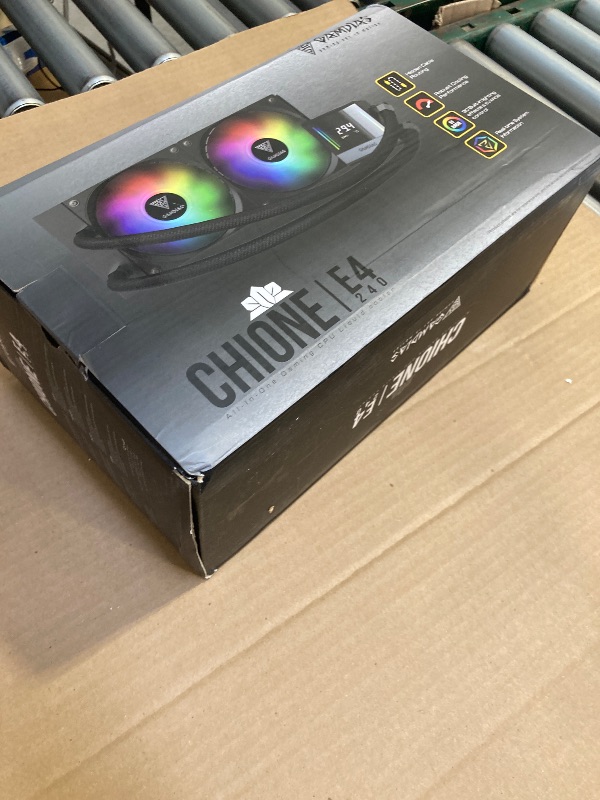 Photo 1 of GAMDIAS CHIONE E4 240mm AIO CPU Water Cooler, Real-time Digital Display Patented PWM Pump, Hidden Cable Design, ARGB PWM Fan w/MB Sync, Intel LGA 1700/1200, AMD AM5/AM4, Black