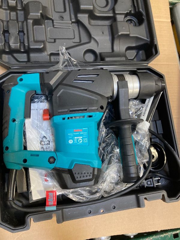 Photo 1 of ENEACRO 1-1/4 Inch SDS-Plus 12.5 Amp Heavy Duty Rotary Hammer Drill, Safety Clutch 3 Functions with Vibration Control Including Grease, Chisels and Drill Bits with Case***factory sealed