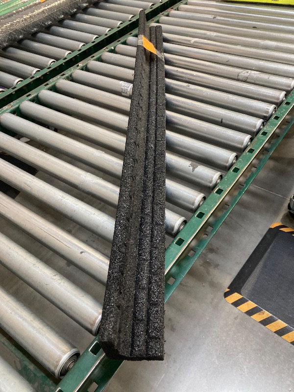 Photo 1 of 48 in. x 3 in. x 3 in. Black Brickface Rubber Landscape Edging