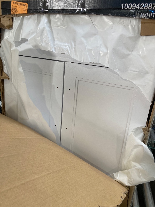 Photo 1 of 24 in. W x 21 in. D x 51 in. H Drop-In Stainless Steel Laundry Sink with Faucet and Cabinet in White