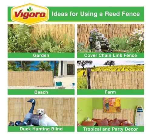 Photo 1 of 6 ft. H x 16 ft. W Carbonized Reed Fence