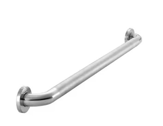 Photo 1 of 36 in. x 1-1/2 in. Concealed Peened ADA Compliant Grab Bar in Polished Stainless Steel
