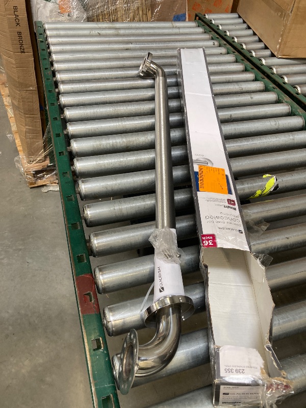 Photo 1 of 36 in. x 1-1/2 in. Concealed Peened ADA Compliant Grab Bar in Polished Stainless Steel