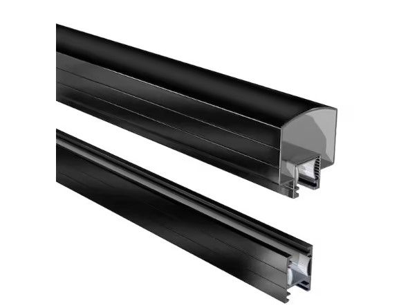 Photo 1 of PEAK Aluminum Railing 6 ft. Black Aluminum Deck Railing Hand and Base Rail for 42 in. High System