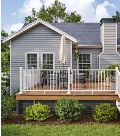 Photo 1 of 36 in. x 69.43 in. Black Powder Coated Aluminum Preassembled Deck Railing