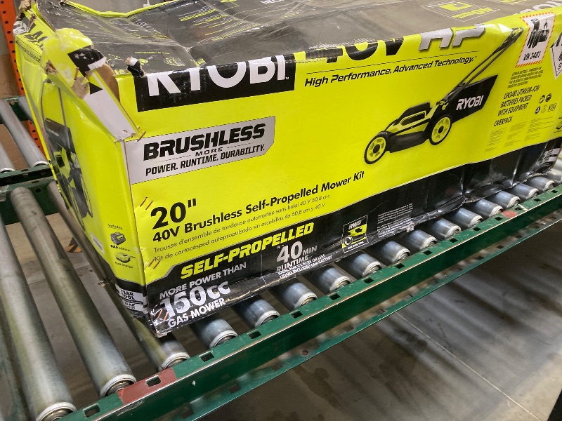 Photo 1 of 40V HP Brushless 20 in. Cordless Electric Battery Walk Behind Self-Propelled Lawn Mower with 6.0 Ah Battery and Charger