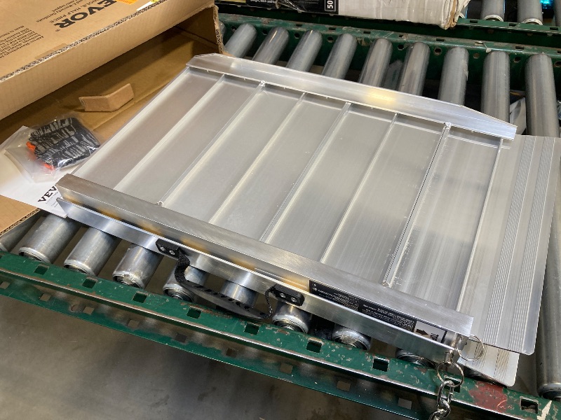 Photo 1 of 2 ft. Portable Wheelchair Ramp 24 in. L x 29 in. W x 2 in. H Non-Slip Aluminum Folding Threshold Ramps 800 lbs.