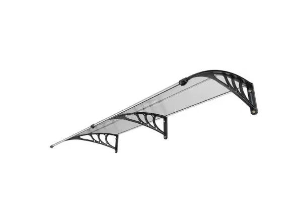 Photo 1 of 40 in. x 80 in. Window Door Awning, Polycarbonate UV Rain Protection Canopy, Outdoor Front Door Overhang, Sun Snow Guard