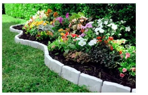 Photo 1 of Decorative Faux Stone 10 ft. x 2.7 in. Gray Plastic No-Dig Landscape Edging Kit
