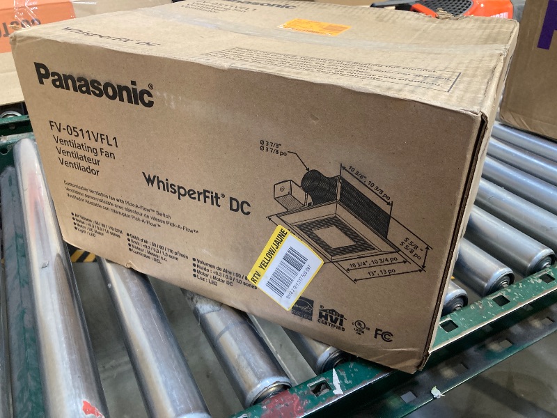 Photo 1 of PANASONIC WhisperFit DC/LED, Pick-A-Flow 50,80,110 CFM ENERGY STAR Quiet Ceiling Bathroom Exhaust Fan, Flex-Z Fast Install Bracket