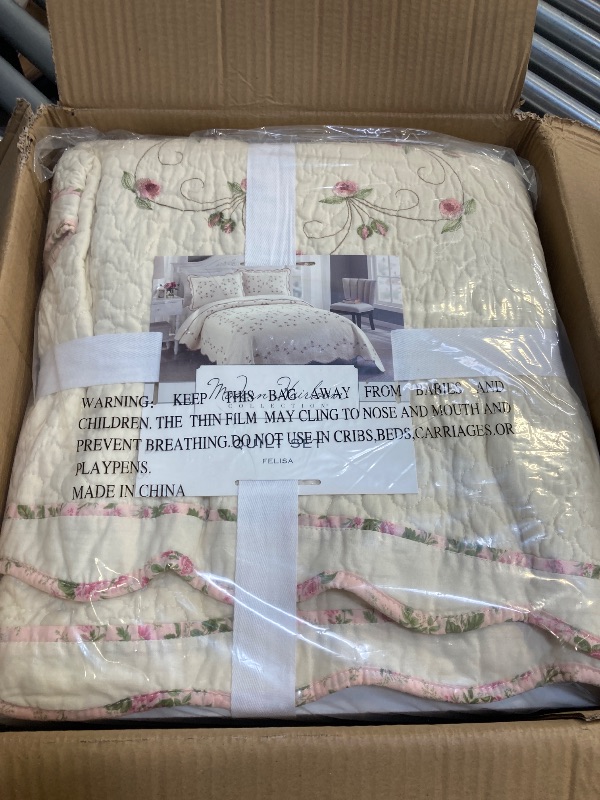 Photo 1 of Felisa King Cotton Quilt Set 3-Piece