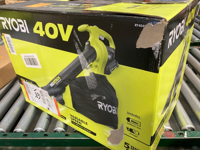Photo 1 of 40V Vac Attack Cordless Leaf Vacuum/Mulcher with 5.0 Ah Battery and Charger