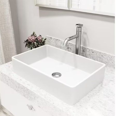 Photo 1 of Ruxton Single Handle Single-Hole Bathroom Vessel Faucet in Brushed Nickel