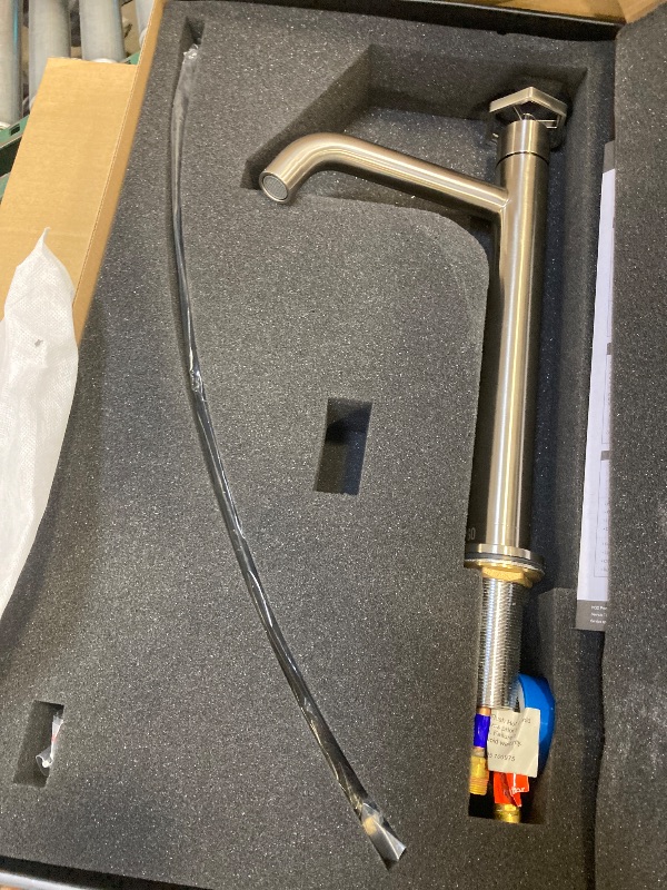 Photo 1 of Ruxton Single Handle Single-Hole Bathroom Vessel Faucet in Brushed Nickel