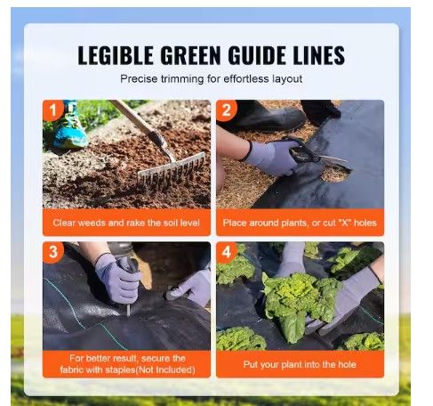 Photo 1 of Barrier Landscape Fabric, 3.28 ft. x 164 ft. Heavy-Duty Garden Weed Fabric, Woven PP Weed Control Fabric Fabric