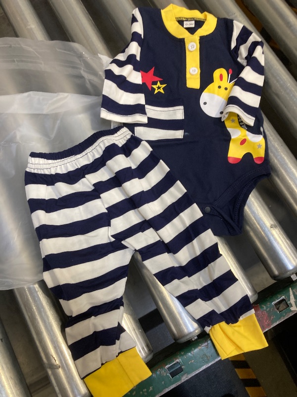 Photo 1 of 9/12M  Newborn Infant Baby Boy Clothes Print Long Sleeve Bodysuit + Pants