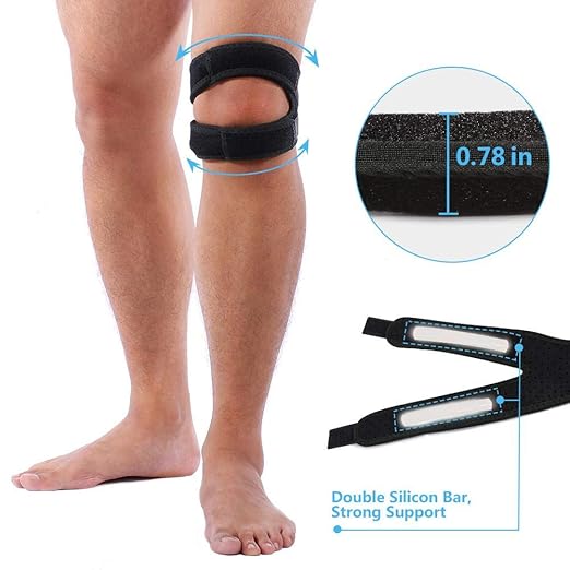 Photo 1 of Patella Knee Strap,Adjustable Sports Patella Knee Support Protector Brace Strap Band Knee Support Patella Belt Elastic Bandage Pain Relief for Hiking, Basketball, Running,Soccer ,Basketball ,Tennis