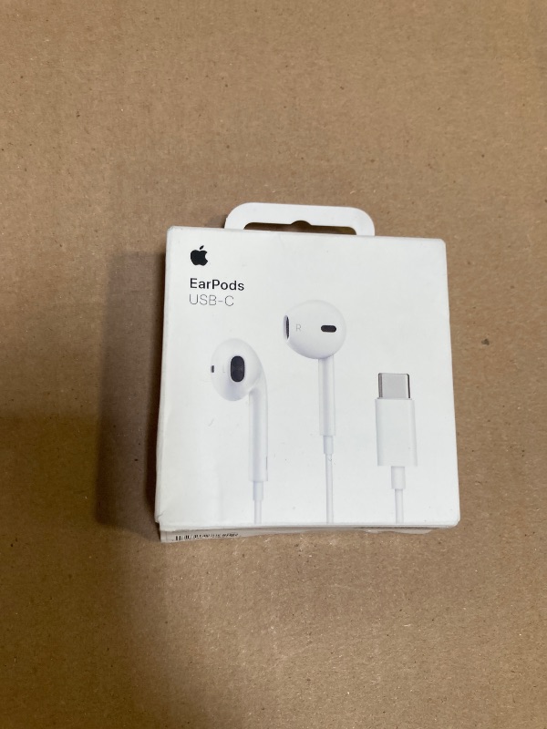 Photo 1 of Apple EarPods Headphones with USB-C Plug, Wired Ear Buds with Built-in Remote to Control Music, Phone Calls, and Volume