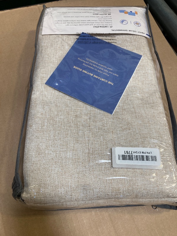 Photo 1 of 100% Blackout Shield Linen Blackout Curtains for Bedroom 96 Inches Long, Back Tab/Rod Pocket Living Room Drapes, Thermal Insulated Blackout Curtains 2 Panels Set, 50" W x 96" L, Oatmeal