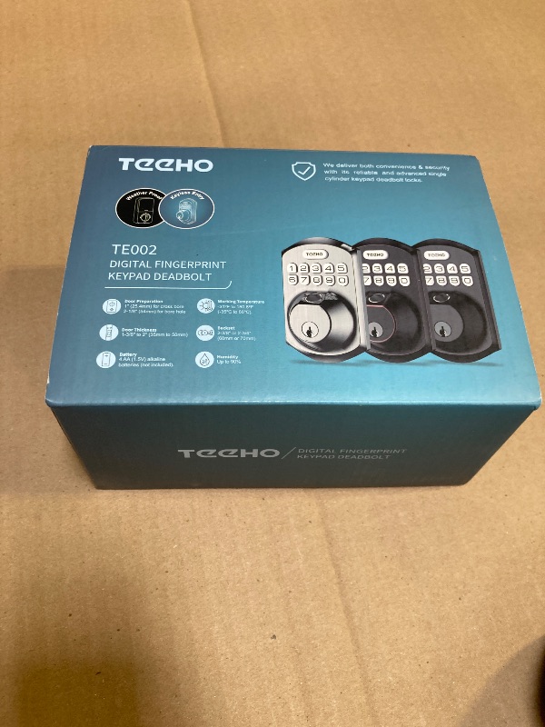 Photo 1 of TEEHO TE002 Fingerprint Door Lock - Keyless Entry Door Lock - Electronic Keypad Deadbolt - Smart Locks for Front Door - Auto Lock - Easy Installation - Satin Nickel