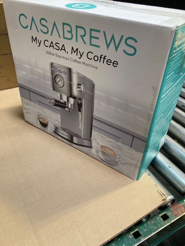 Photo 1 of CASABREWS CM5418 Espresso Machine 20 Bar, Compact Espresso Maker with Steam Milk Frother, Stainless Steel Coffee Machine with 34oz Removable Water Tank for Cappuccino, Latte, Silver