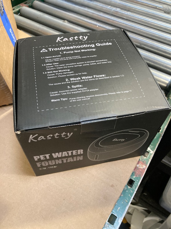 Photo 1 of Kastty 3.5L/118 oz Cat Water Fountain, Large Capacity Quiet Pet Water Fountains for Cats Indoor Water Level LED Light Multi-Filtration BPA-Free, Automatic Cat Fountain Easy Cleaning FS77(Black)