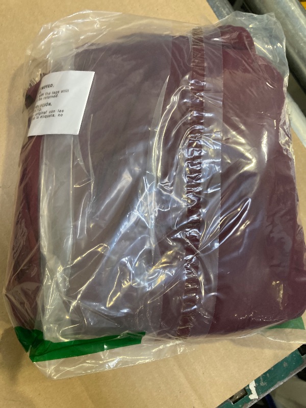 Photo 1 of Dress the Population Womens Corey Plunging Mix Media Cap Sleeve A-line Midi Dress, Burgundy, Large US