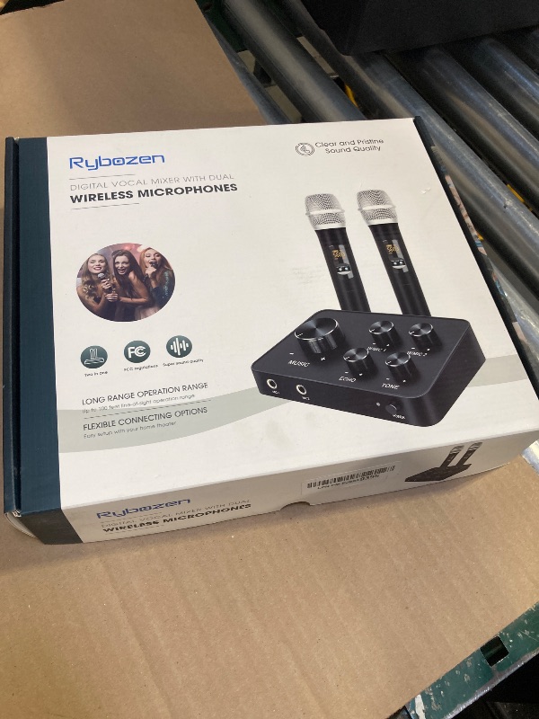 Photo 1 of Rybozen Wireless Microphone Karaoke Mixer System, Dual Handheld Wireless Microphone for Karaoke, Smart TV, PC, Speaker, Amplifier, Church, Wedding - Support HDMI, AUX In/Out
