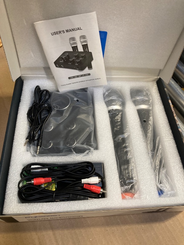 Photo 1 of Rybozen Wireless Microphone Karaoke Mixer System, Dual Handheld Wireless Microphone for Karaoke, Smart TV, PC, Speaker, Amplifier, Church, Wedding - Support HDMI, AUX In/Out