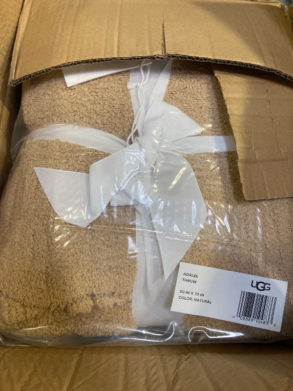 Photo 1 of UGG Adalee Faux Fur Throw Blanket Luxury Lightweight Cozy Soft Throw for Couch Bed or Chair Hypoallergenic Machine Washable Double-Sided Fluffy Blanket Home Decor, 50-inch x 70-inch, Natural White