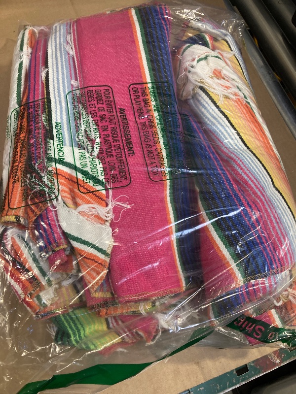 Photo 1 of Tegeme 12 Pcs Mexican Table Runners 14 x 84 Inch Mexican Serape Table Runner Decor Blanket Fringe Cotton Table Runner Decoration for Cinco De Mayo Party Wedding(Novel Style)