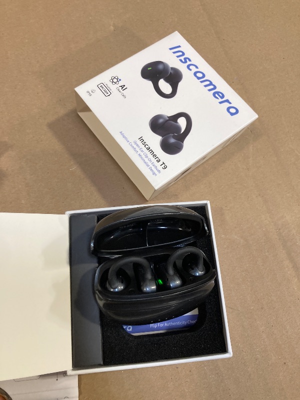 Photo 1 of inscamera Open Ear Earbuds, Clip-On Earbuds Wireless Bluetooth, Ear Clip Bluetooth Headphones, Lightweight Comfort, Ergonomic Secure Fit for Small Ears, Ultra Open Audio, Waterproof, 40H Playtime