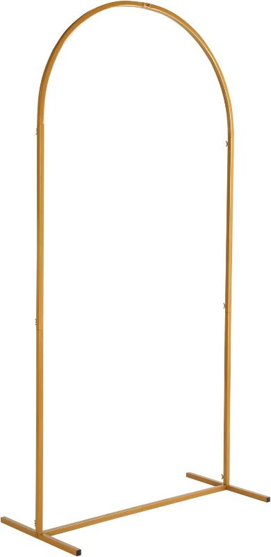 Photo 1 of 2x 4 feet Ochine Gold Metal Wedding Arches for Ceremony, Metal Garden Arch Stand Metal Wedding Arches Stand Iron Arch Backdrop Stand Balloon Arch Stand for Garden Climbing Plants Wedding Party Decoration