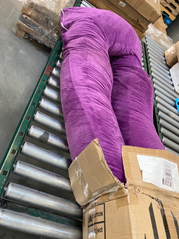 Photo 1 of 55 inches Pregnancy Pillows for Sleeping, U Shaped Maternity Full Body Pillow for Pregnant Women with Hip, Leg, Back, Belly Support, Washable Velvet Cover Included (Dark Purple)
