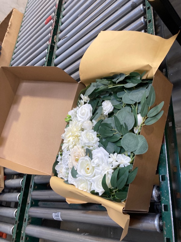 Photo 1 of Muhanjia Artificial Arch Flowers Kit(Pack of 4),2Pcs Artificial Flower Arch Decor, 2Pcs Drapes, Ceremony and Reception Background Rose Decoration, White Champagne Floral Party and Outdoor Decor