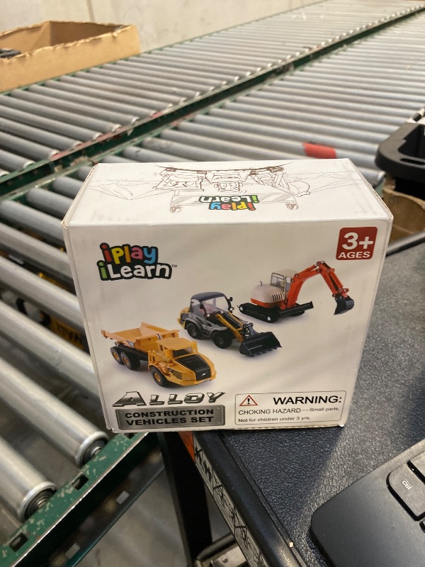 Photo 1 of iPlay, iLearn Heavy Duty Construction Site Playset, Metal Dump Truck, Excavator Digger Backhoe, Tractor Bulldozer Diecast Vehicle, Outdoor Sandbox Car Toy, Birthday Gift 3 4 5 Year Old Boy Kid Toddler