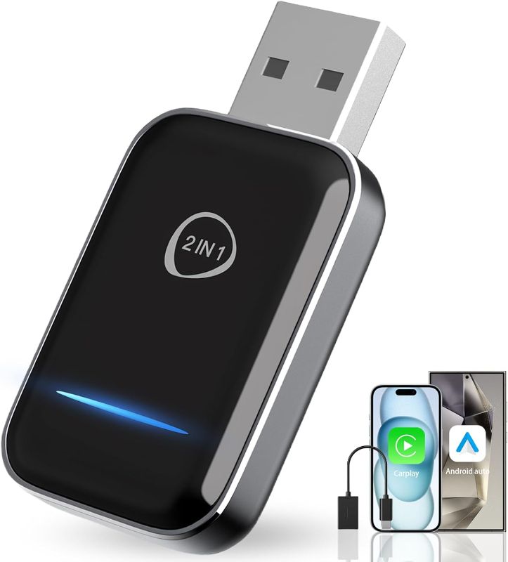 Photo 1 of Wireless CarPlay Adapter & Android Auto 2025 Upgrade – Converts Wired CarPlay to Wireless, Plug & Play, No Delay, Ultra-Fast Stable Connection, Compatible with iPhone iOS 10+ & Android 11+ Cars
