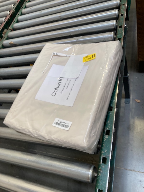 Photo 1 of Calvin Klein - Queen Duvet Cover Set, Modern Cotton Washed Percale Bedding with Matching Shams, Cozy Home Decor, Oeko-Tex Certified (Washed Percale Light Beige, Queen)