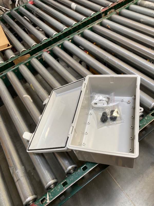 Photo 1 of Zulkit Junction Box ABS Plastic Dustproof Waterproof IP65 Electrical Boxes Hinged Shell Outdoor Universal Project Enclosure with 2 Cable Glands 11.42 x 7.48 x 5.51 Inch (290x190x140mm)