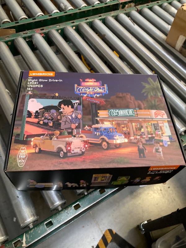 Photo 1 of Lumibricks City Drive-in Theater Lighting-Building-Bricks-Set - Road Trip Night Glow Car Cinema Modular Collection LED Light Building Set 1760 Pcs for Adults, Teen and Travelling Enthusiasts