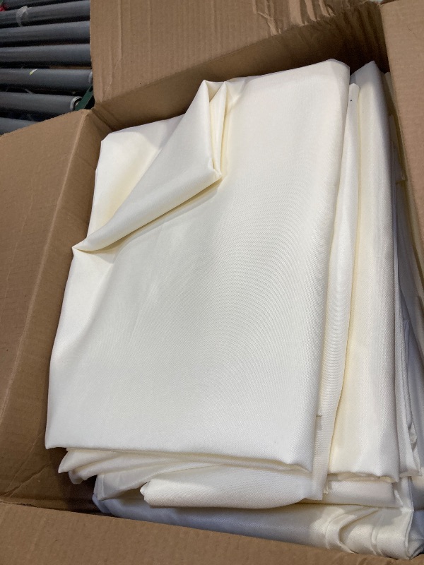 Photo 1 of BRILLMAX 10 Pack Ivory Tablecloths 70 x 120 Inch for 6ft or 8ft Rectangle Tables - Rectangular Bulk Linen Polyester Fabric Washable Cloth Cover for Wedding Reception Banquet Birthday Party
