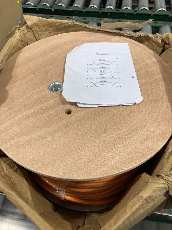 Photo 1 of LEKVKM Cat8 Bulk Ethernet Cable 650FT Round S/FTP Outdoor&Indoor Heavy Duty High Speed Cat8 LAN Network Cable 40Gbps 2000Mhz Orange