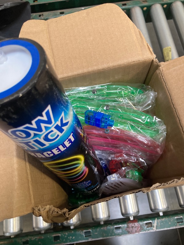Photo 1 of Colorful Glow Sticks Party Pack - 100 8' Glow Sticks, 100 Connectors, Fun Accessories - Party Supplies - Glow The Dark Glowing Sticks Fun Party Pack with 8" Glowsticks, Connectors For Weddings plus glasses and fotons