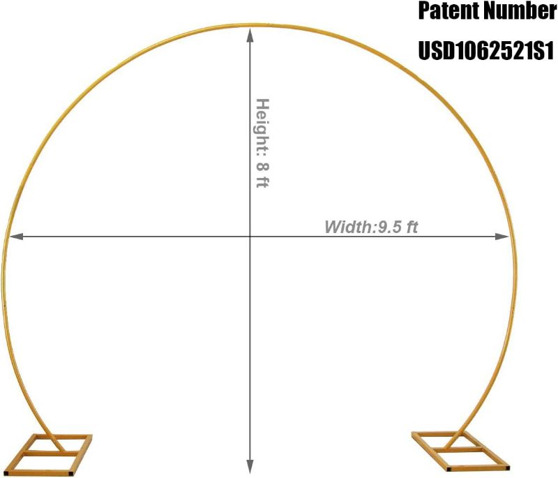 Photo 1 of LANGXUN  Large Size Metal Circle Arch Stand Decoration, Arch Frame for Birthday Wedding Graduation Decorations and Event Party Supplies, Baby Shower Photo Background
