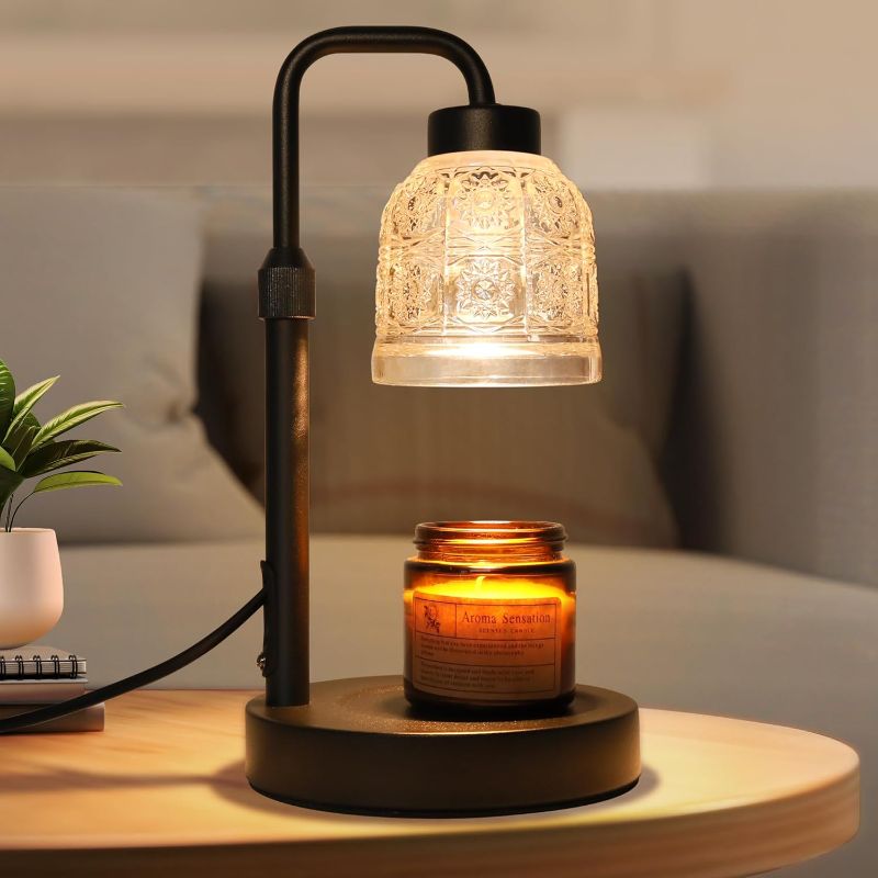 Photo 1 of AIFEI Candle Warmer Lamp with Timer, Dimmable Adjustable Height Candle Lamp, Birthday Gifts for Women Mom Sister Friends, Candle Warmer Gifts New Home Decor, Candle Lamp Warmer with 2 Bulbs - Black
