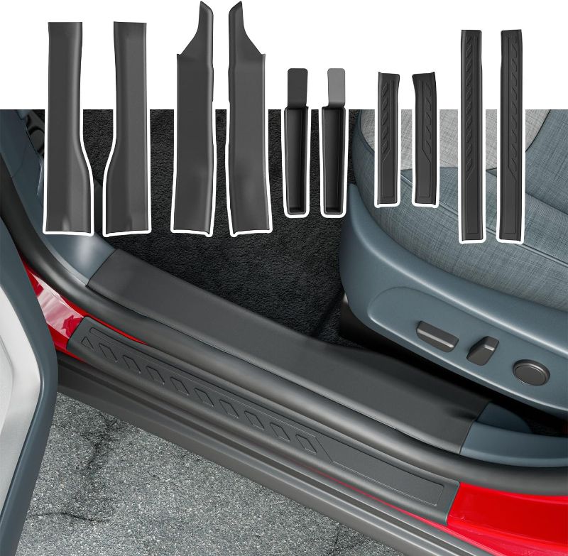 Photo 1 of Interior Exterior 10 PCS Door Sill Protector Compatible with 22-25 Ford Maverick Door Entry Guard Door Sill Guard Replacement for 2022-2025 Ford Maverick Accessories
