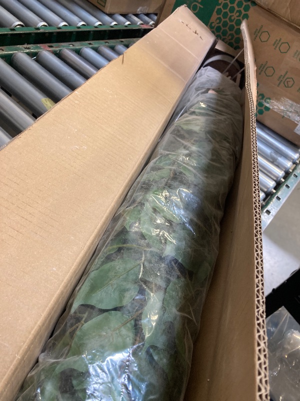 Photo 1 of Artificial Ficus Tree Indoor 4ft, Large Potted Faux Tree with Realistic Silk Leaves & Trunk for Home Office, Living Room Corner Decor
